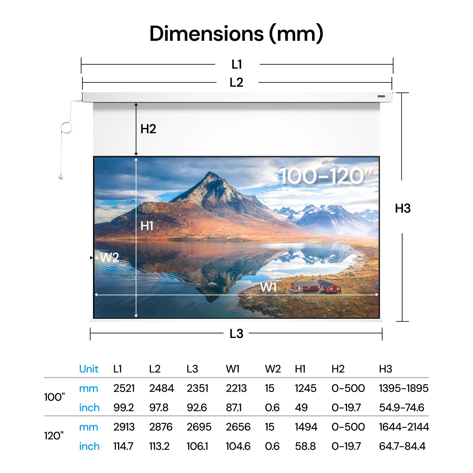 「PureVision 電動マットホワイトスクリーン」