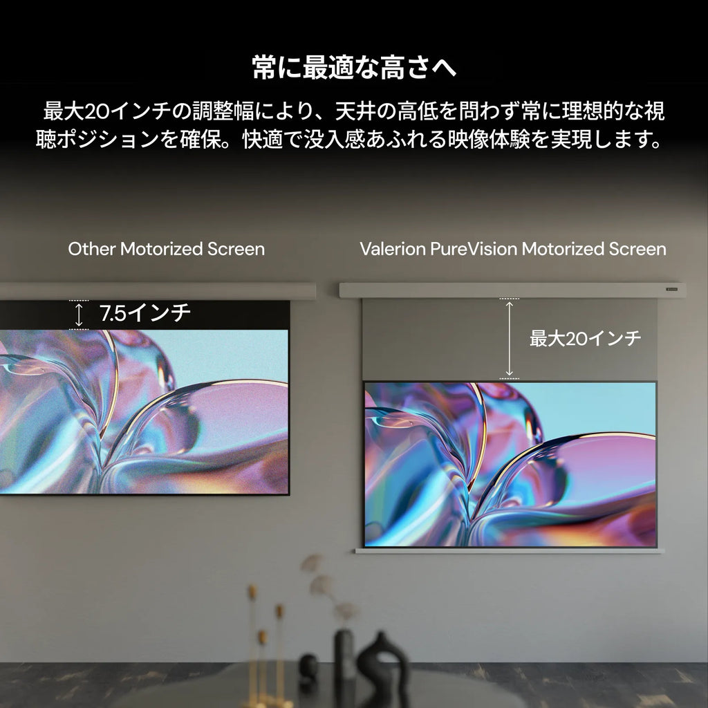AWOL Valerion PureVision 電動マットホワイトスクリーン