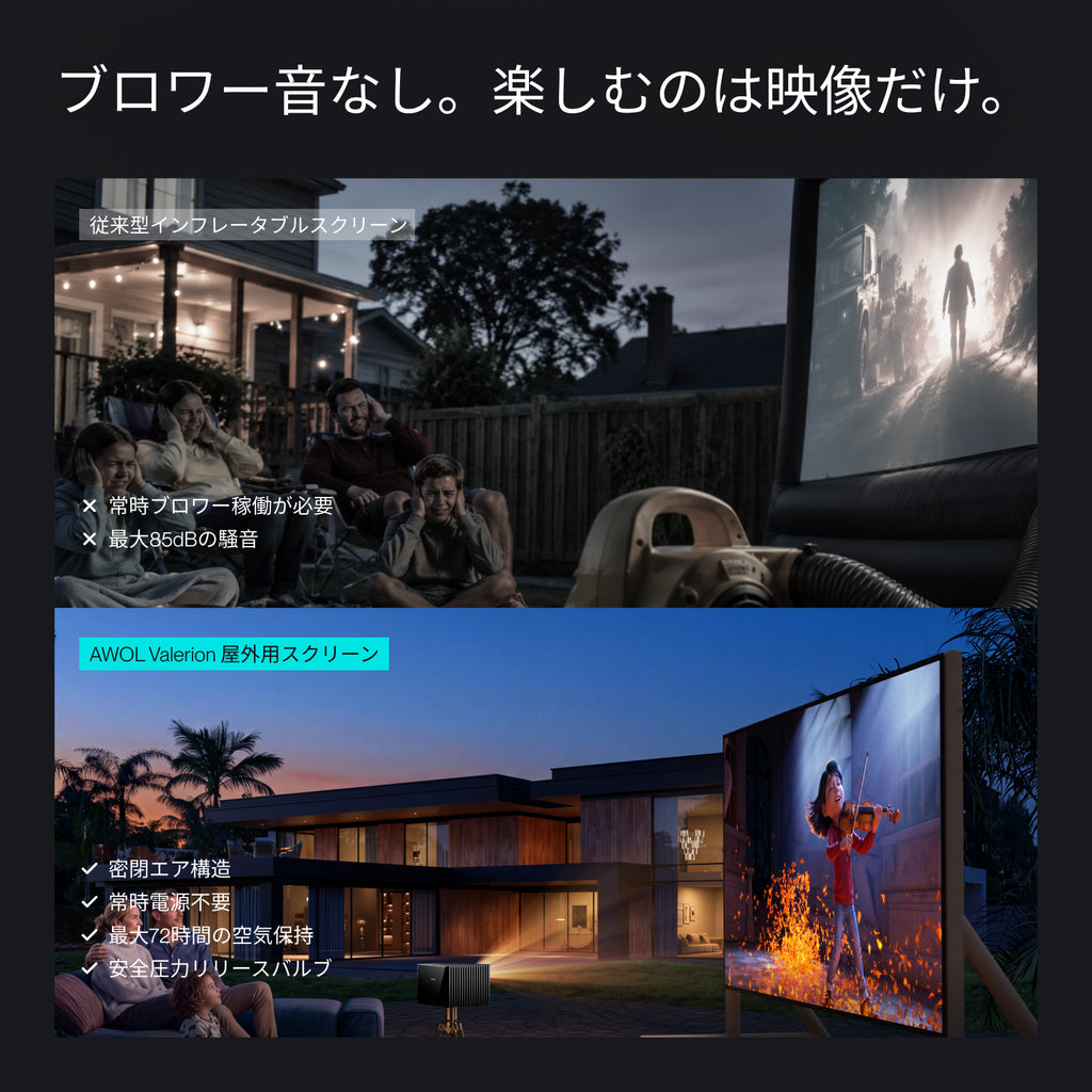 AWOL Valerion 120インチ 屋外用エアー式プロジェクタースクリーン