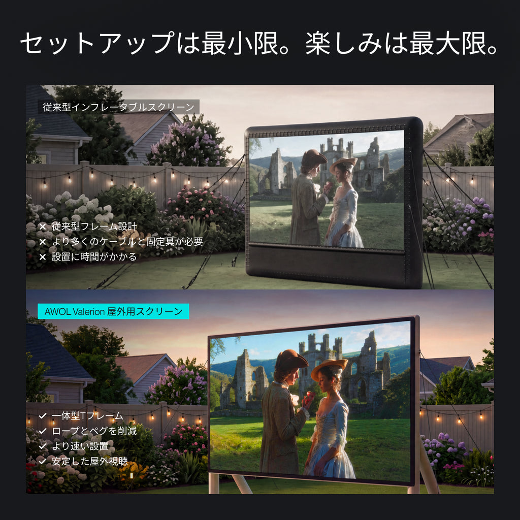 AWOL Valerion 120インチ 屋外用エアー式プロジェクタースクリーン