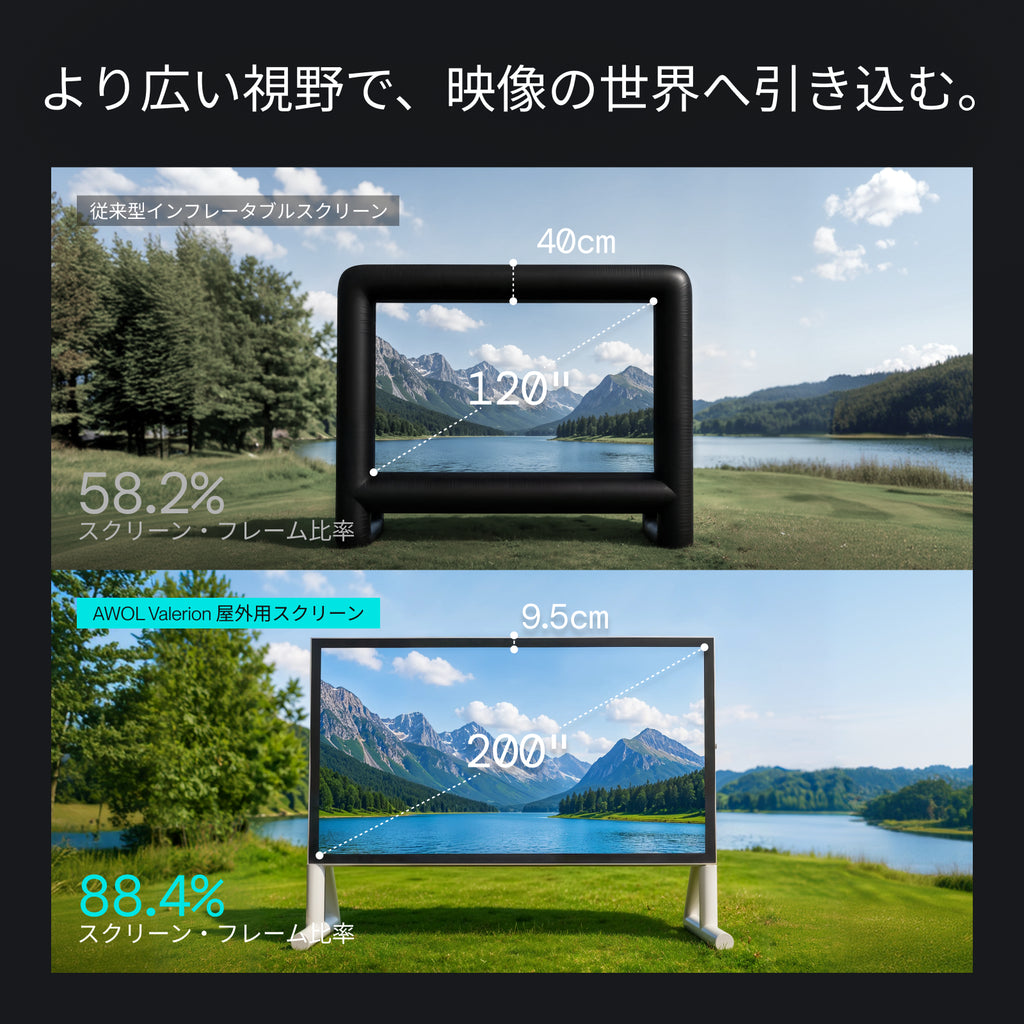 AWOL Valerion 120インチ 屋外用エアー式プロジェクタースクリーン