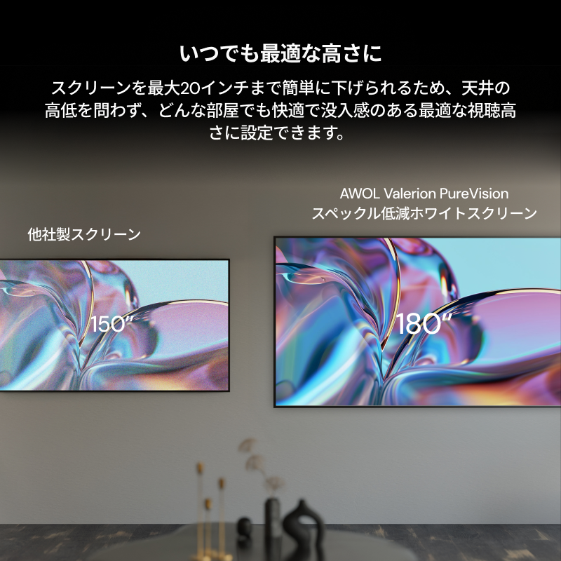 AWOL Valerion PureVisionスペックル低減スクリーン（固定フレーム）