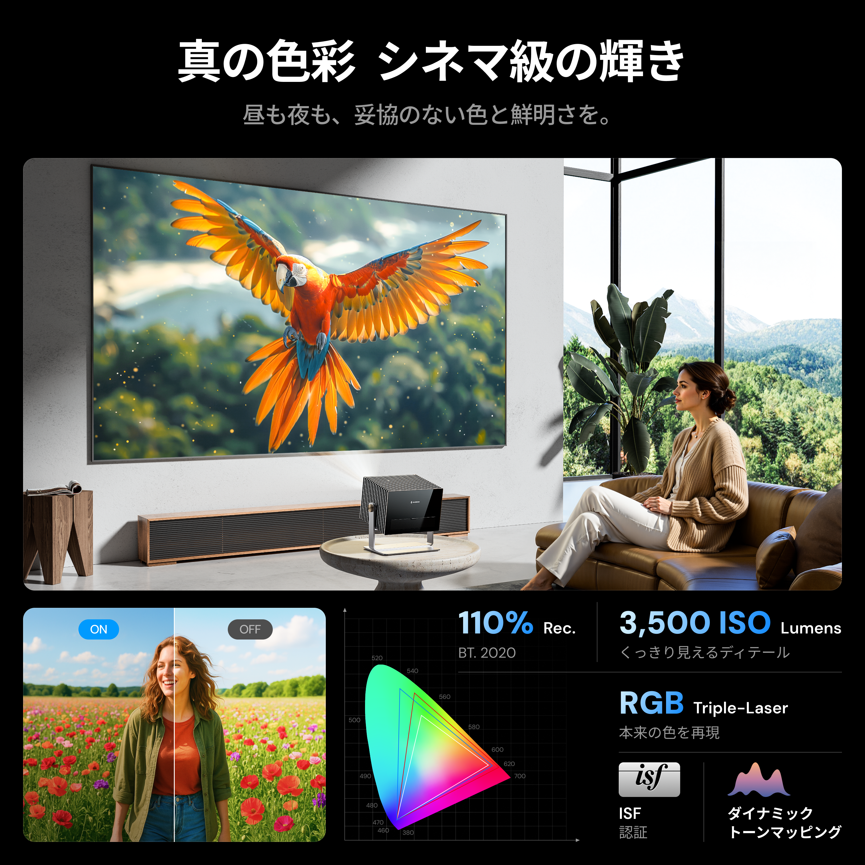 AWOL Valerion Max + 120インチ 屋外用エアー式プロジェクタースクリーン