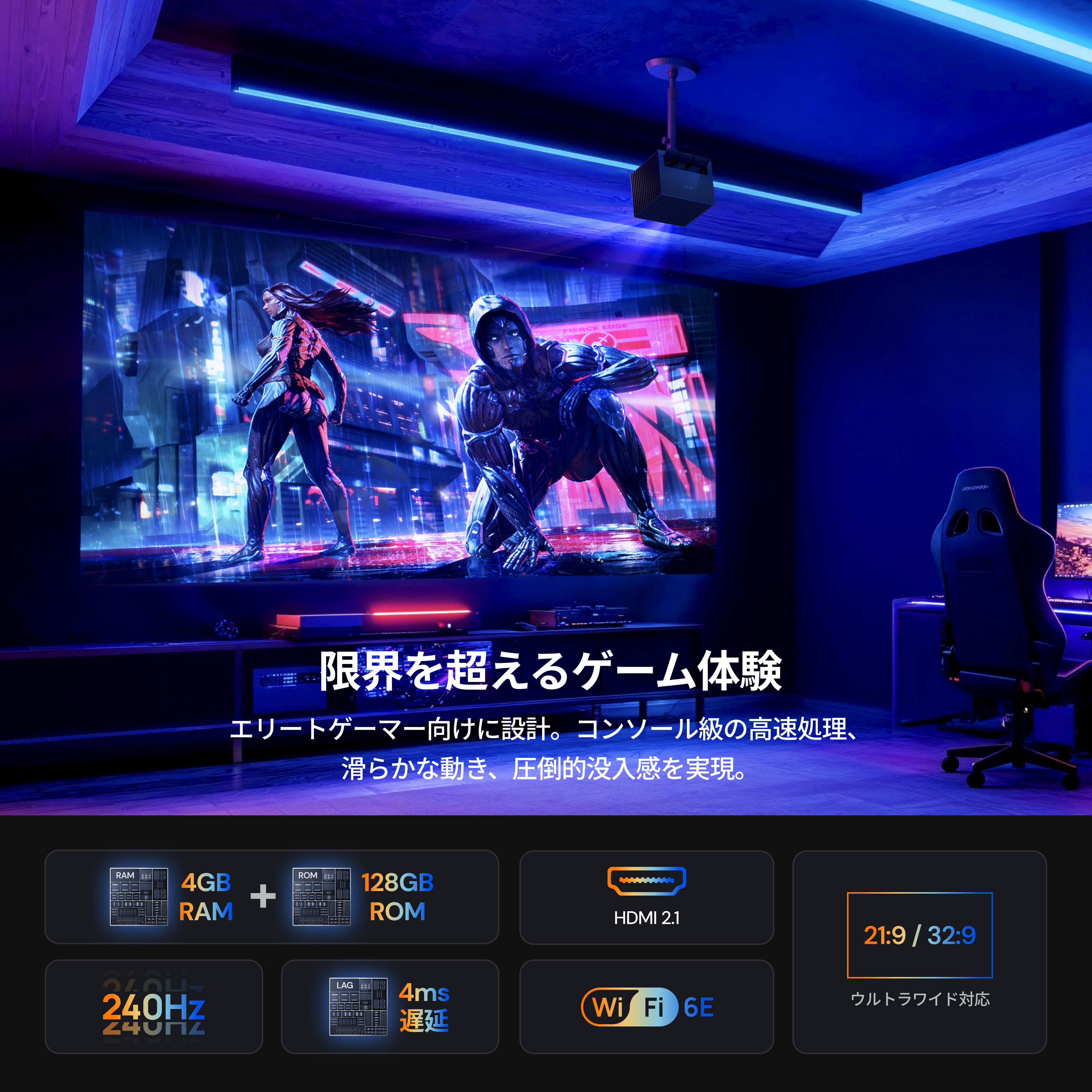 AWOL Valerion Pro 2 + PureVisionスペックル低減スクリーン（固定フレーム）